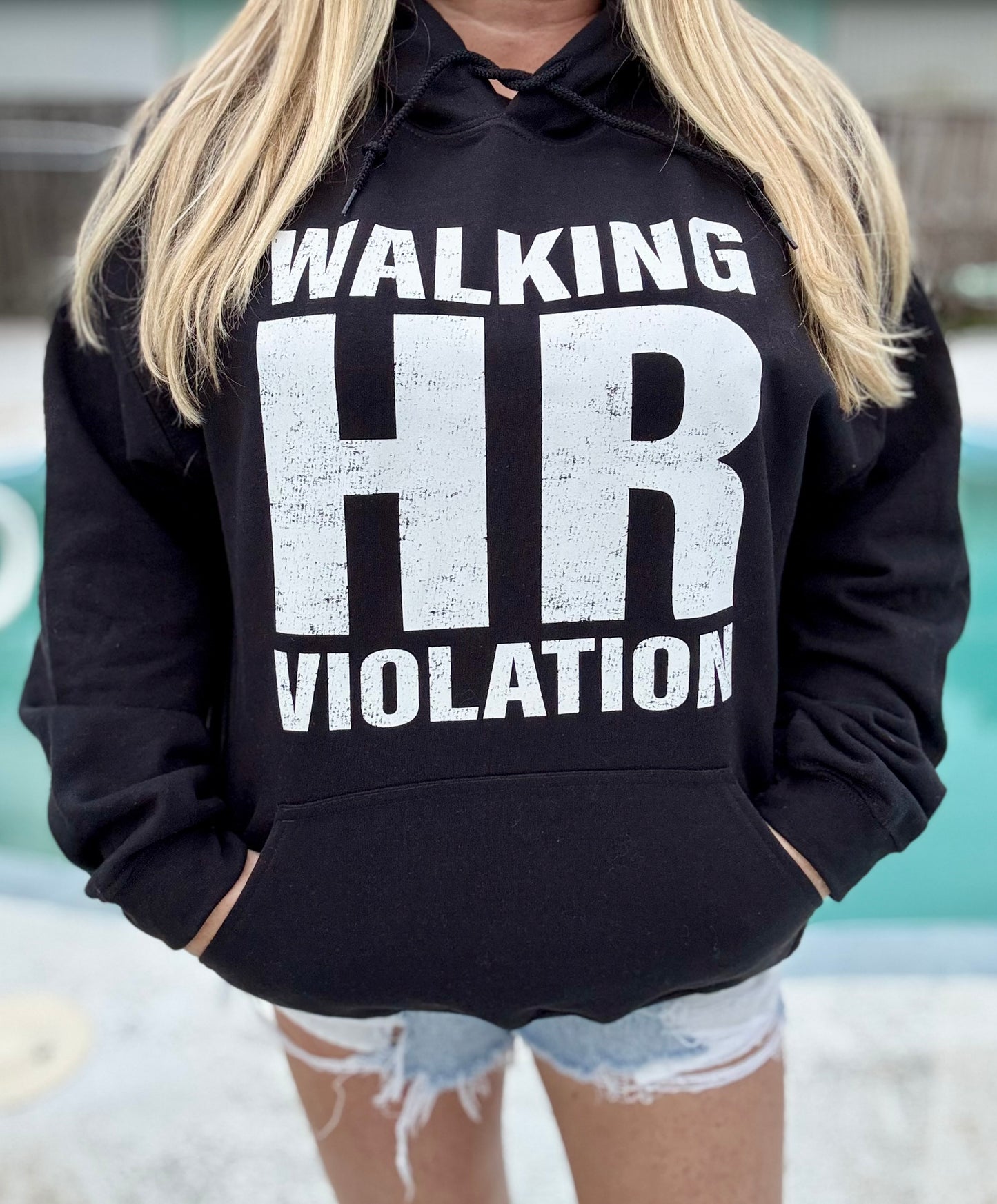 Walking HR Violation Hoodie | Black Hoodie | Unisex Hoodie | Sweater | Co-worker gift