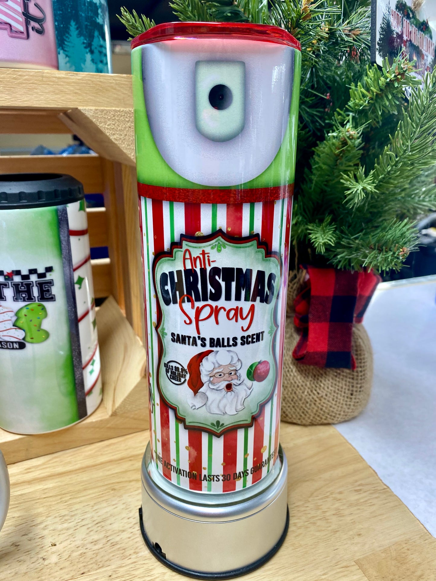 Anti-Christmas Spray | Santa's Balls Scent | Christmas Tumbler | 20oz skinny tumbler