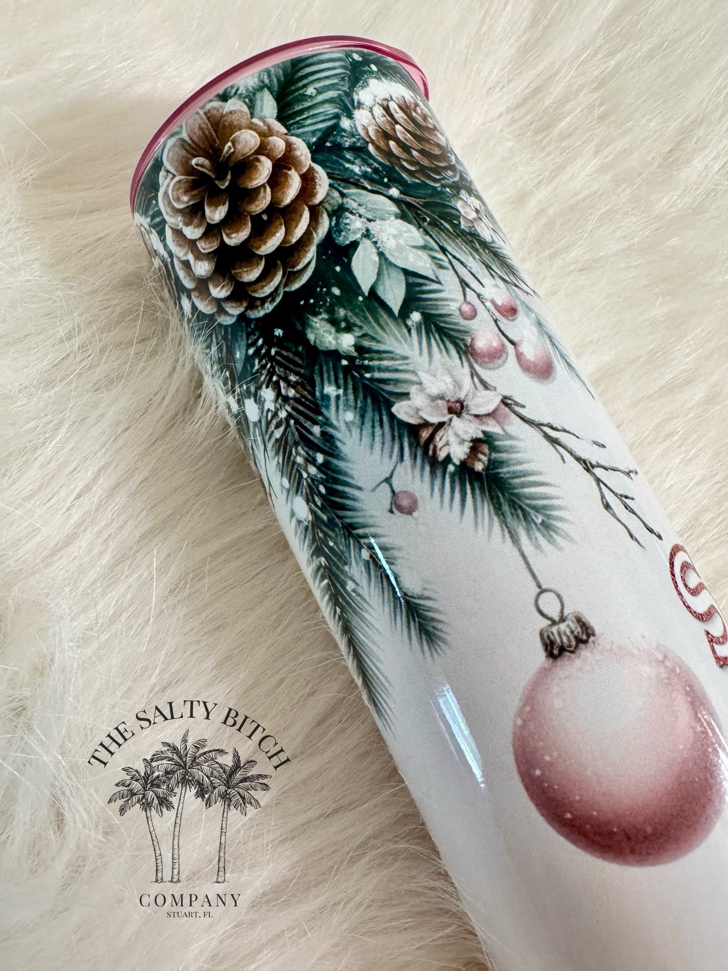 Santa Doesn't Like Little Bitches | Christmas Tumbler | 20oz skinny tumbler