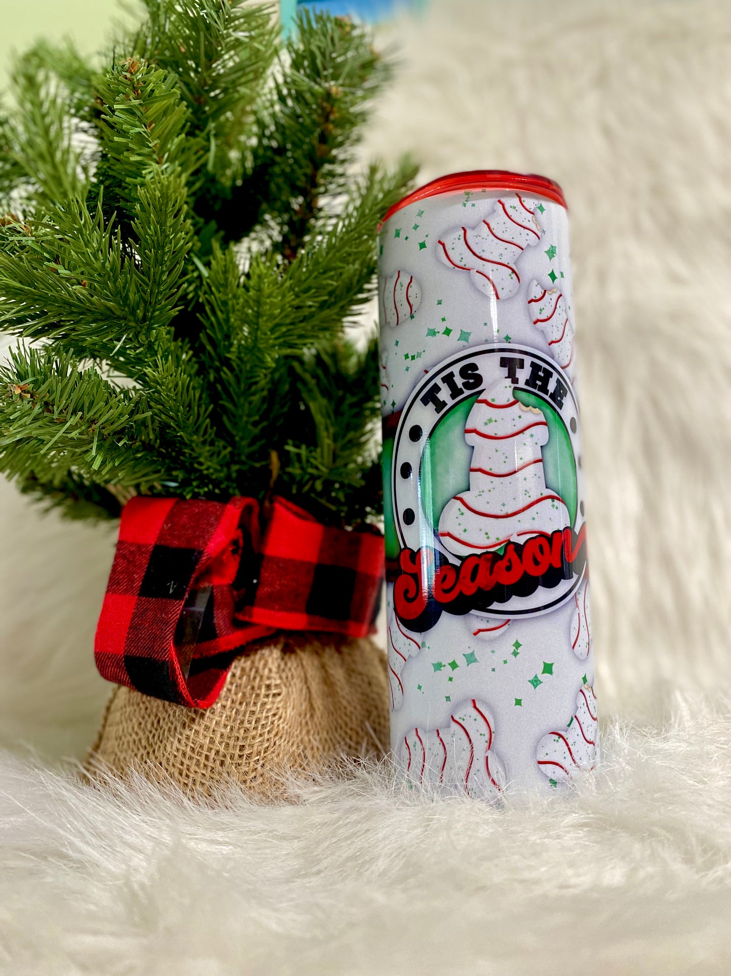 Tis The Season Naughty Tumbler | Christmas Cakes | Naughty Christmas Tumbler | 20oz skinny tumbler