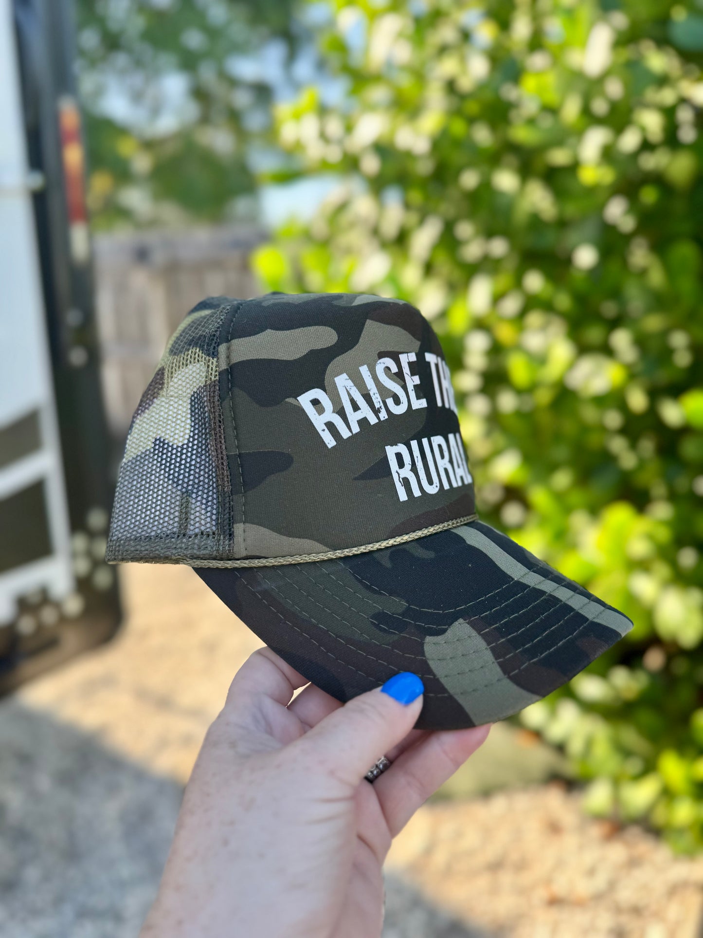 Raise Them Rural- Camo | Trucker Hat | Camouflage 5-panel | Unisex Hat