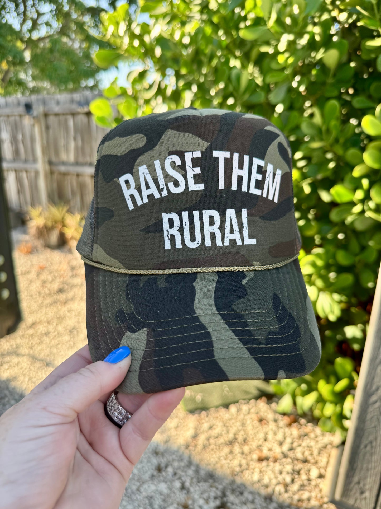 Raise Them Rural- Camo | Trucker Hat | Camouflage 5-panel | Unisex Hat