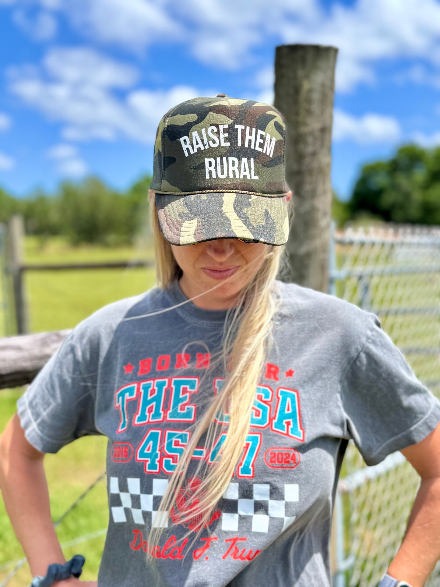 Raise Them Rural- Camo | Trucker Hat | Camouflage 5-panel | Unisex Hat
