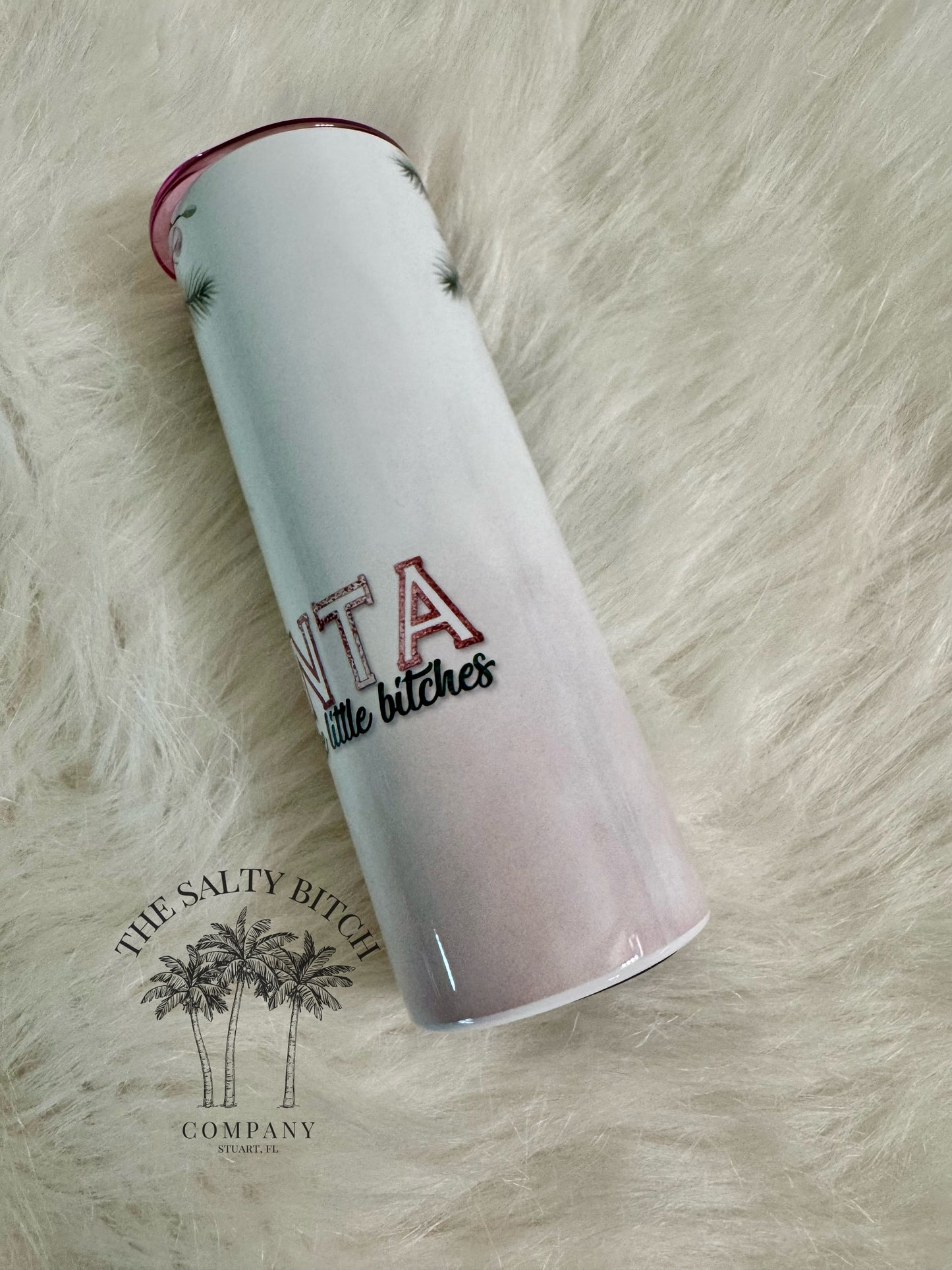 Santa Doesn't Like Little Bitches | Christmas Tumbler | 20oz skinny tumbler