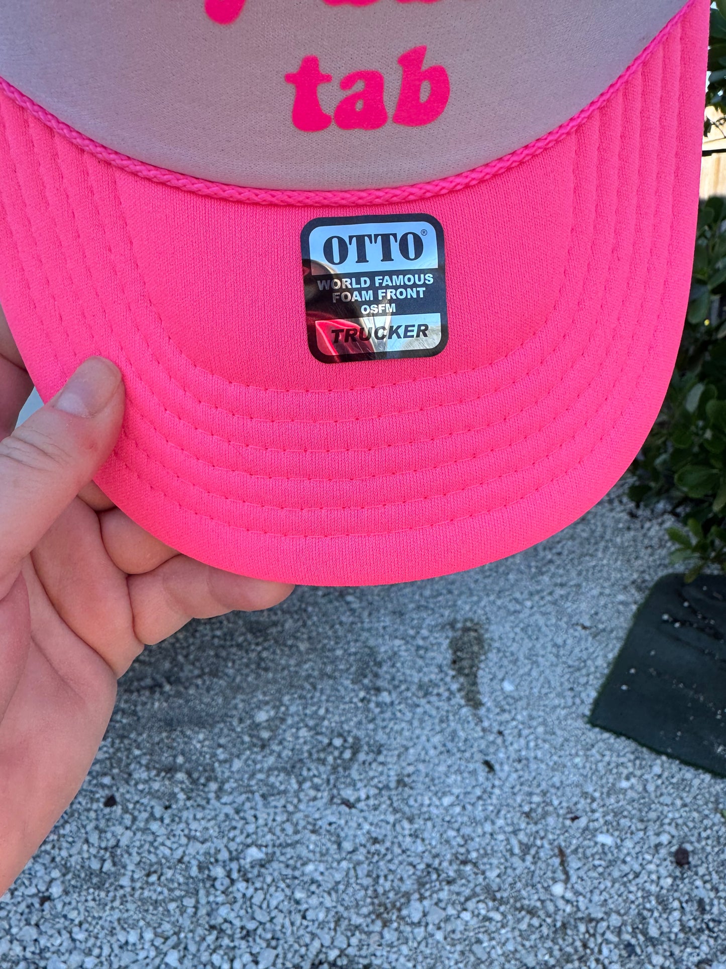 Put It On My Baby Daddys Tab | Trucker Hat | Neon Pink | Unisex Hat
