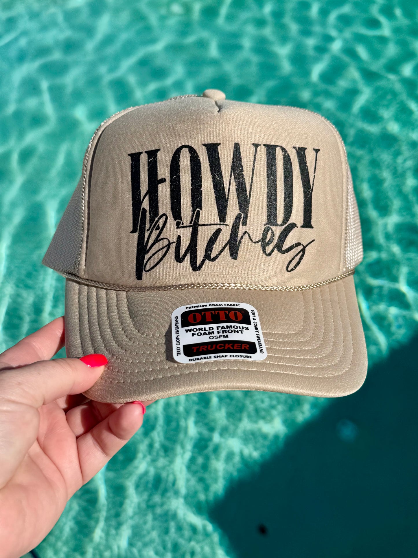 Howdy Bitches | Trucker Hat | Tan 5-panel | Unisex Hat