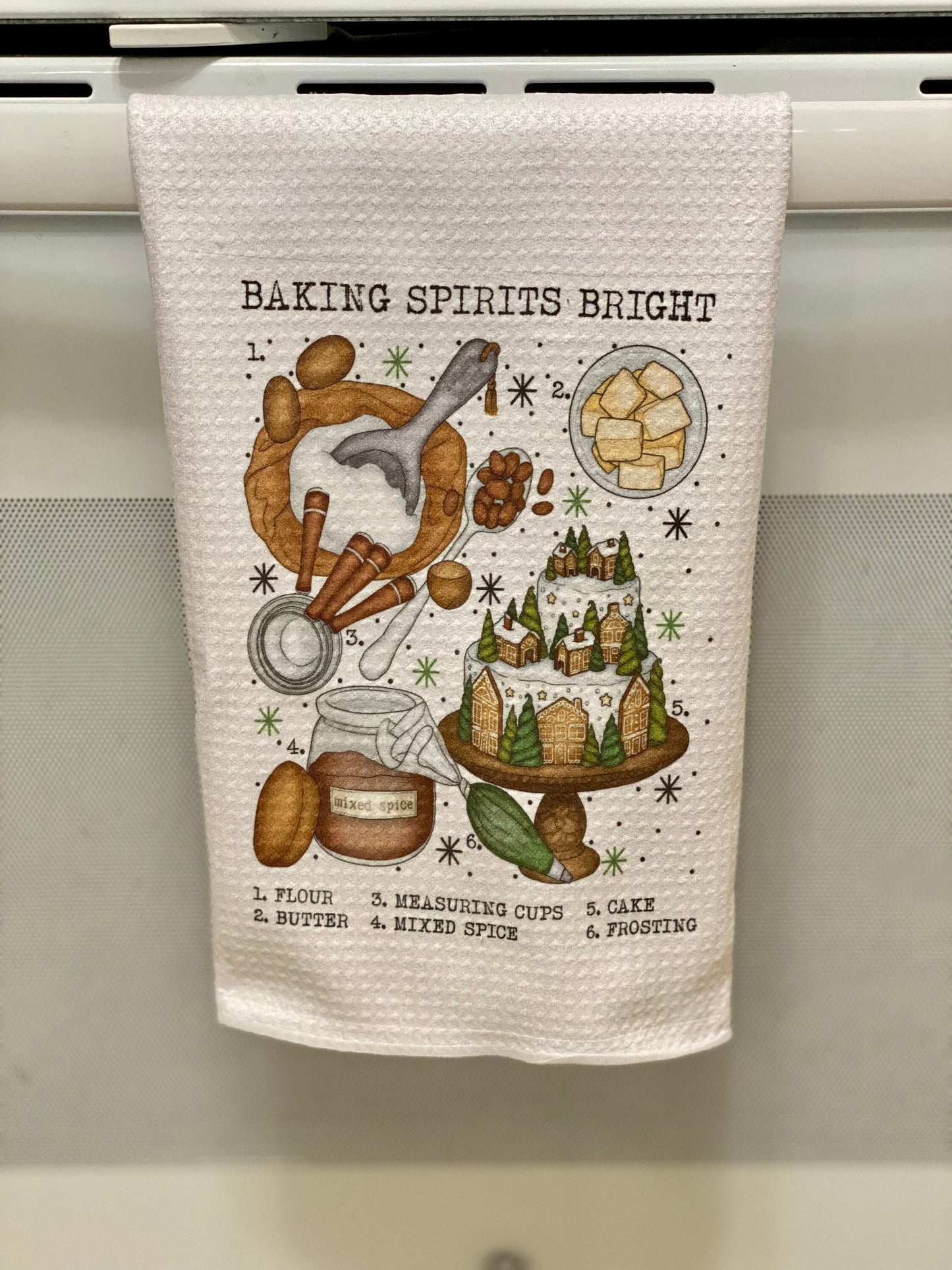 Baking Spirits Bright | Kitchen Towel | Christmas Towel | Neighbor Gift| Dish Towel