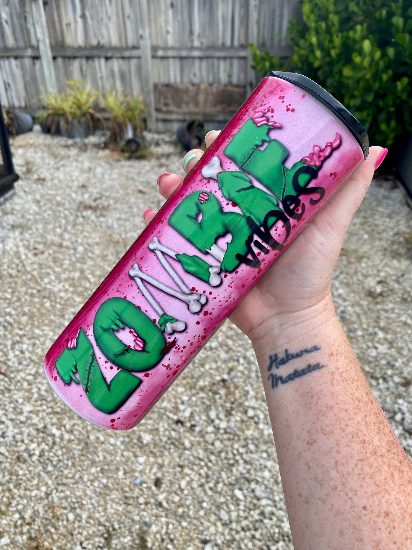 Zombie Vibes | 20oz skinny tumbler | Tie Dye | Drinking Cup | Halloween Tumbler