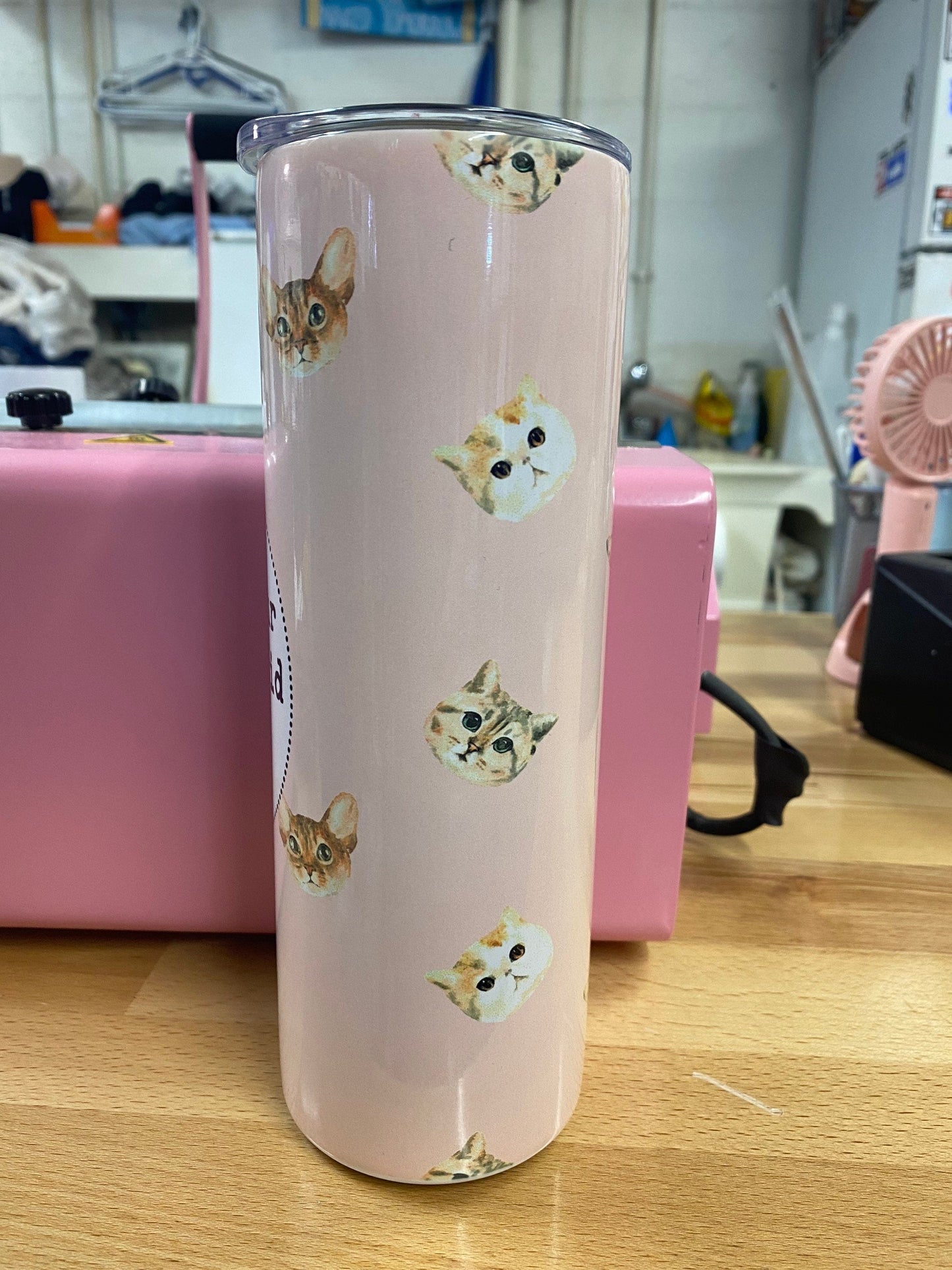 Tell Your Cat I Said Pspsps | Pink Cat Tumbler | 20oz skinny tumbler | Drinking tumbler
