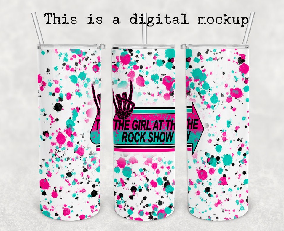 The Girl At The Rockshow | 20oz skinny tumbler | Punk Rock Tumbler