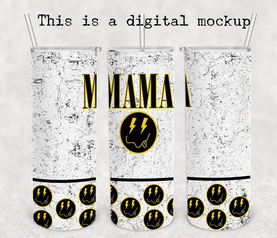 Mama | 20oz skinny tumbler | Smiley Face | Nirvana Tumbler