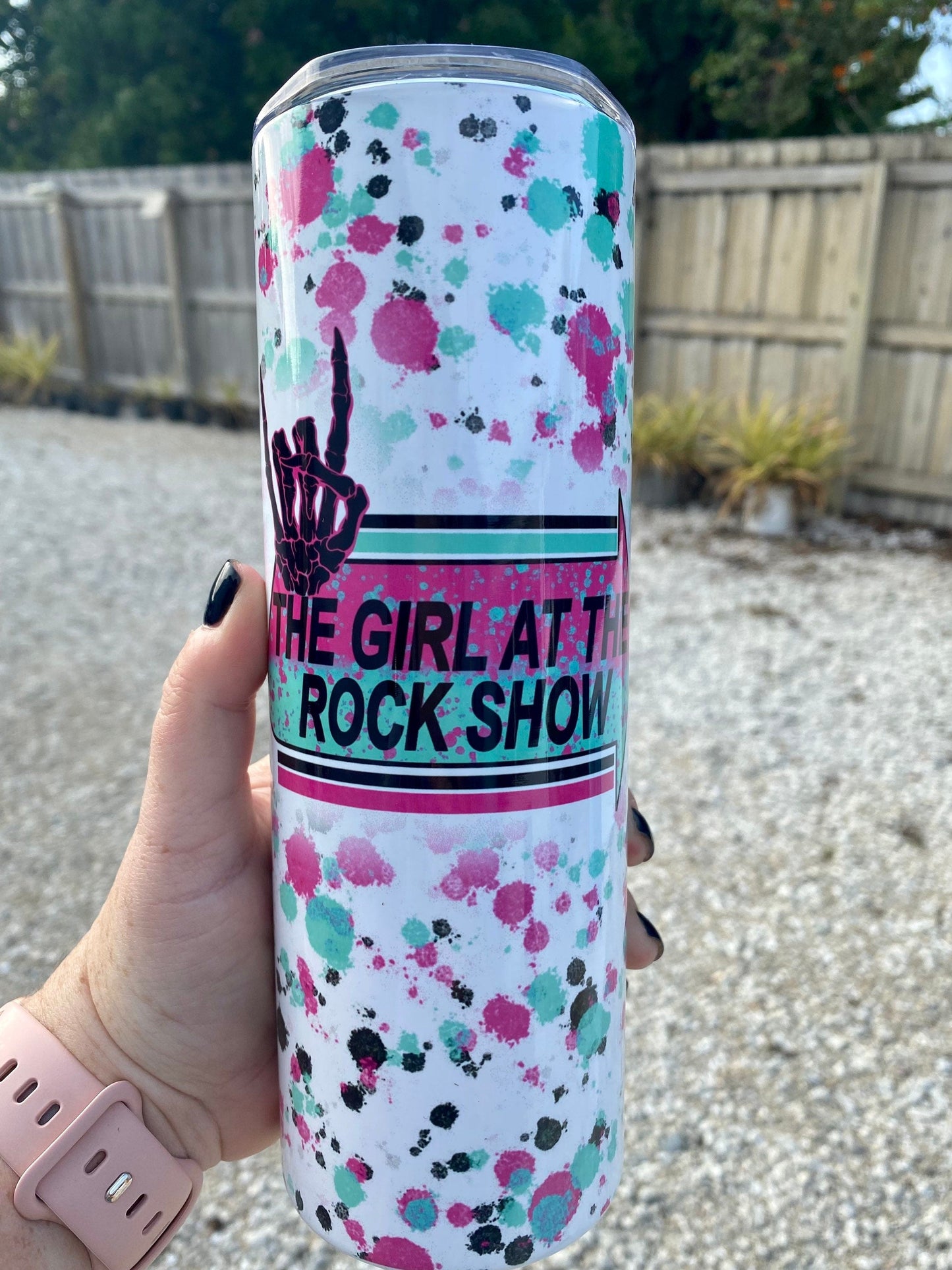 The Girl At The Rockshow | 20oz skinny tumbler | Punk Rock Tumbler