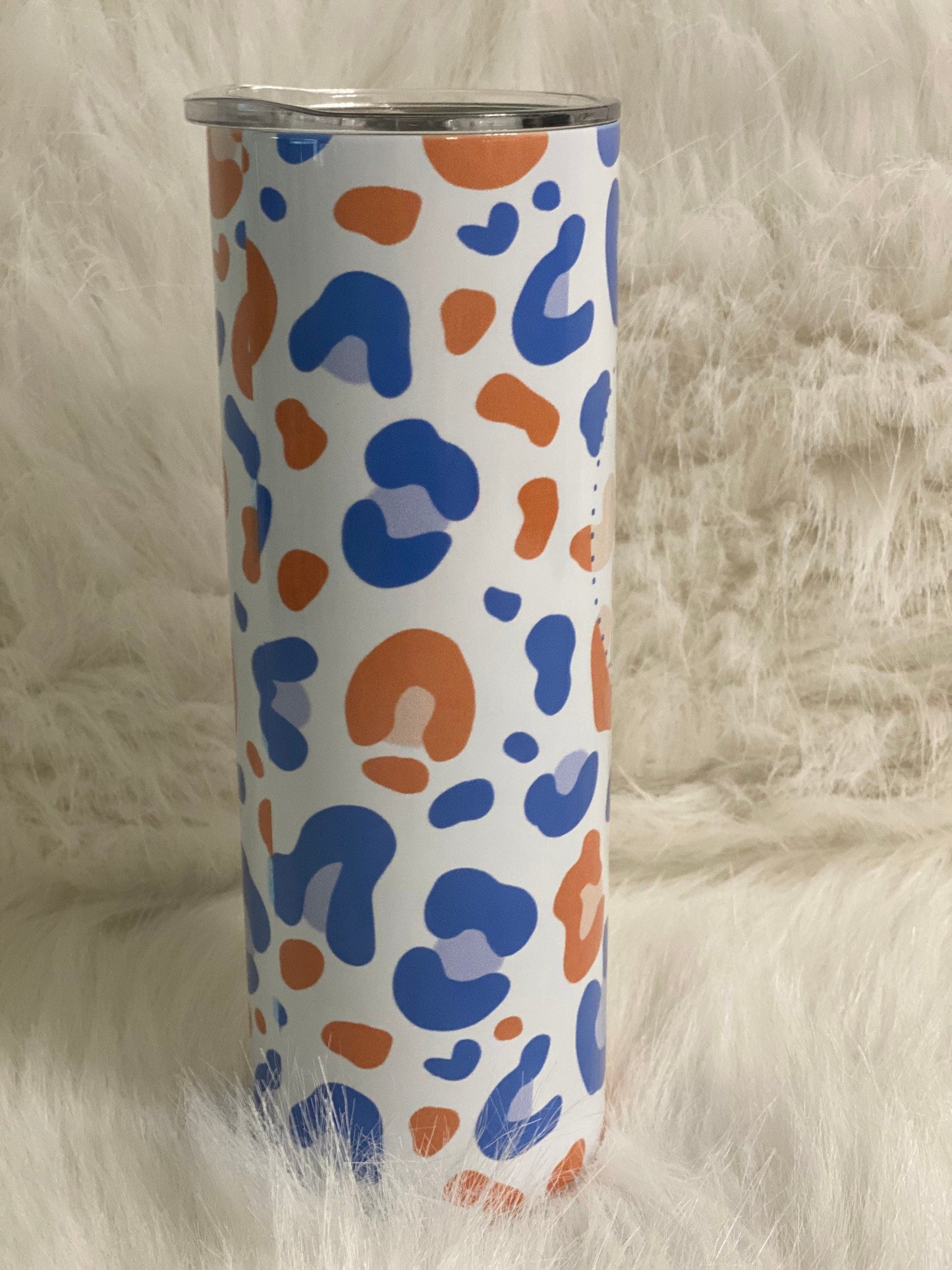 In All Kinds Of Weather | Florida Gator | Orange and Blue Leopard | 20oz skinny tumbler | Drinking tumbler | college football
