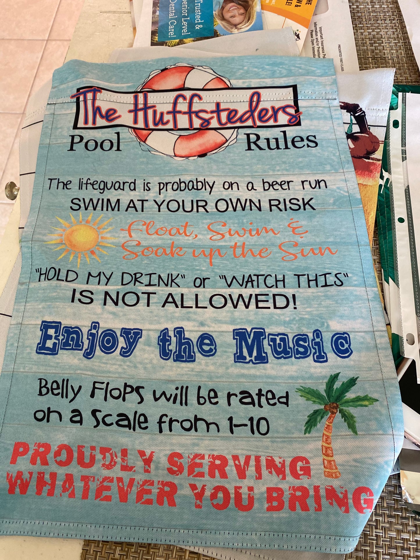 Pool Rules | Custom Yard Flag | Garden Flag | Summer/Spring