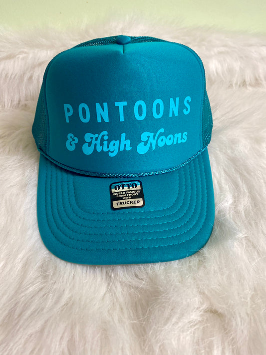 Pontoons & High Noons| Trucker Hat | summer Hat | Boating Hat