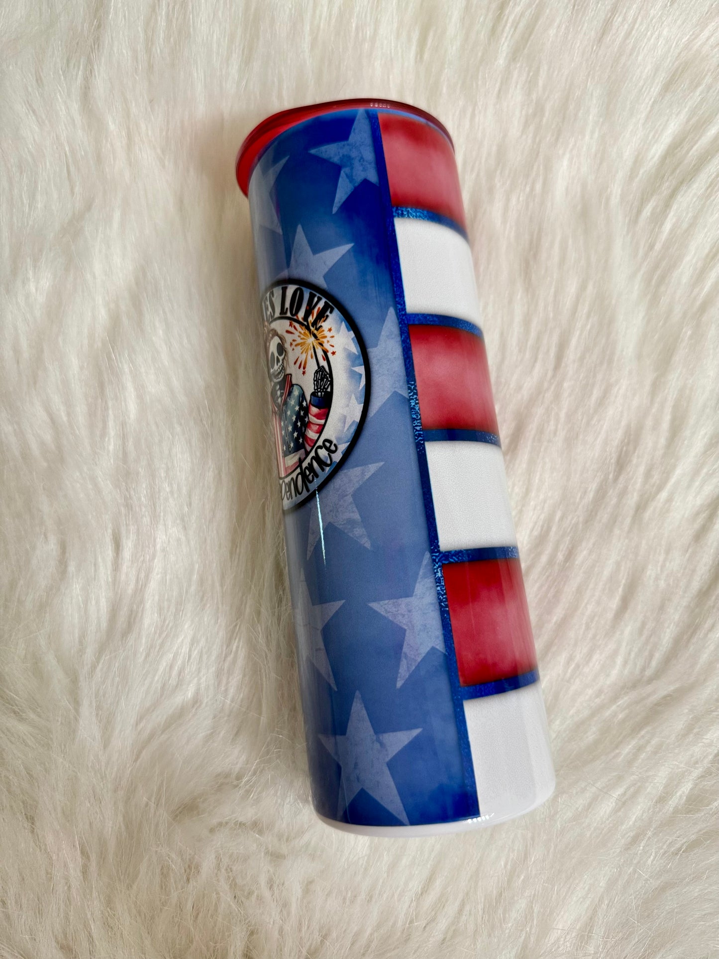 Bitches Love Independence | 20oz Tumbler | Skinny| Red, White & Blue Tie Dye | Patriotic | America Cup