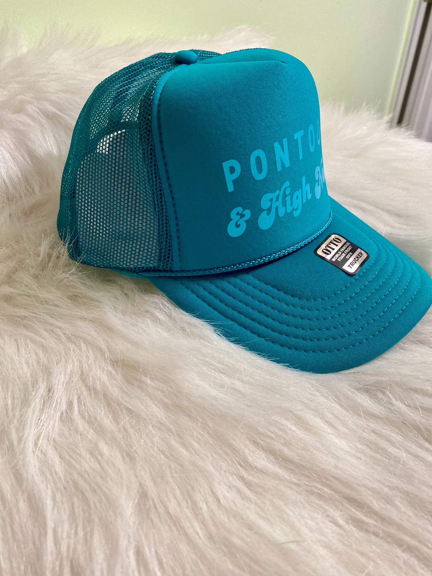 Pontoons & High Noons| Trucker Hat | summer Hat | Boating Hat