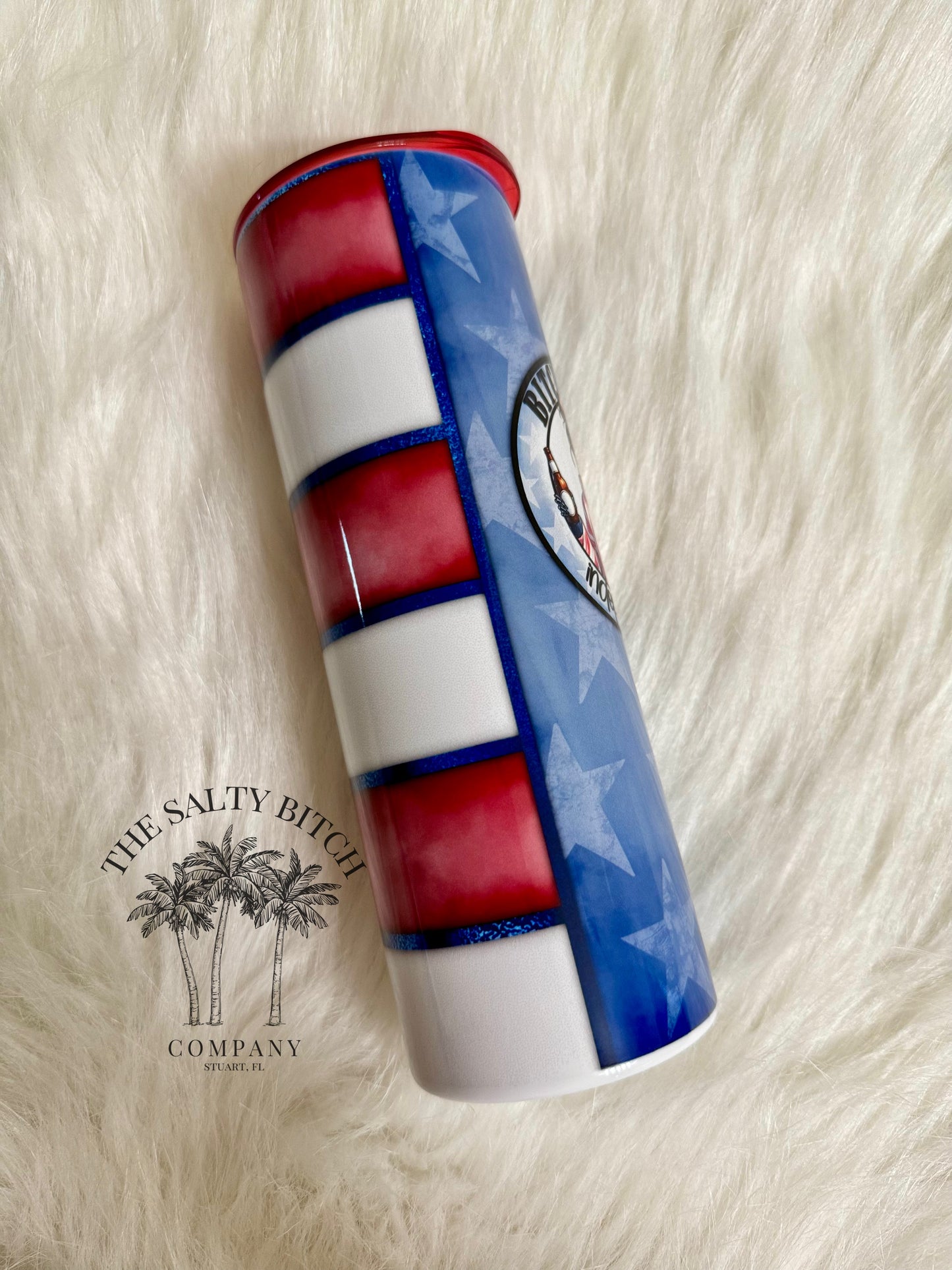 Bitches Love Independence | 20oz Tumbler | Skinny| Red, White & Blue Tie Dye | Patriotic | America Cup