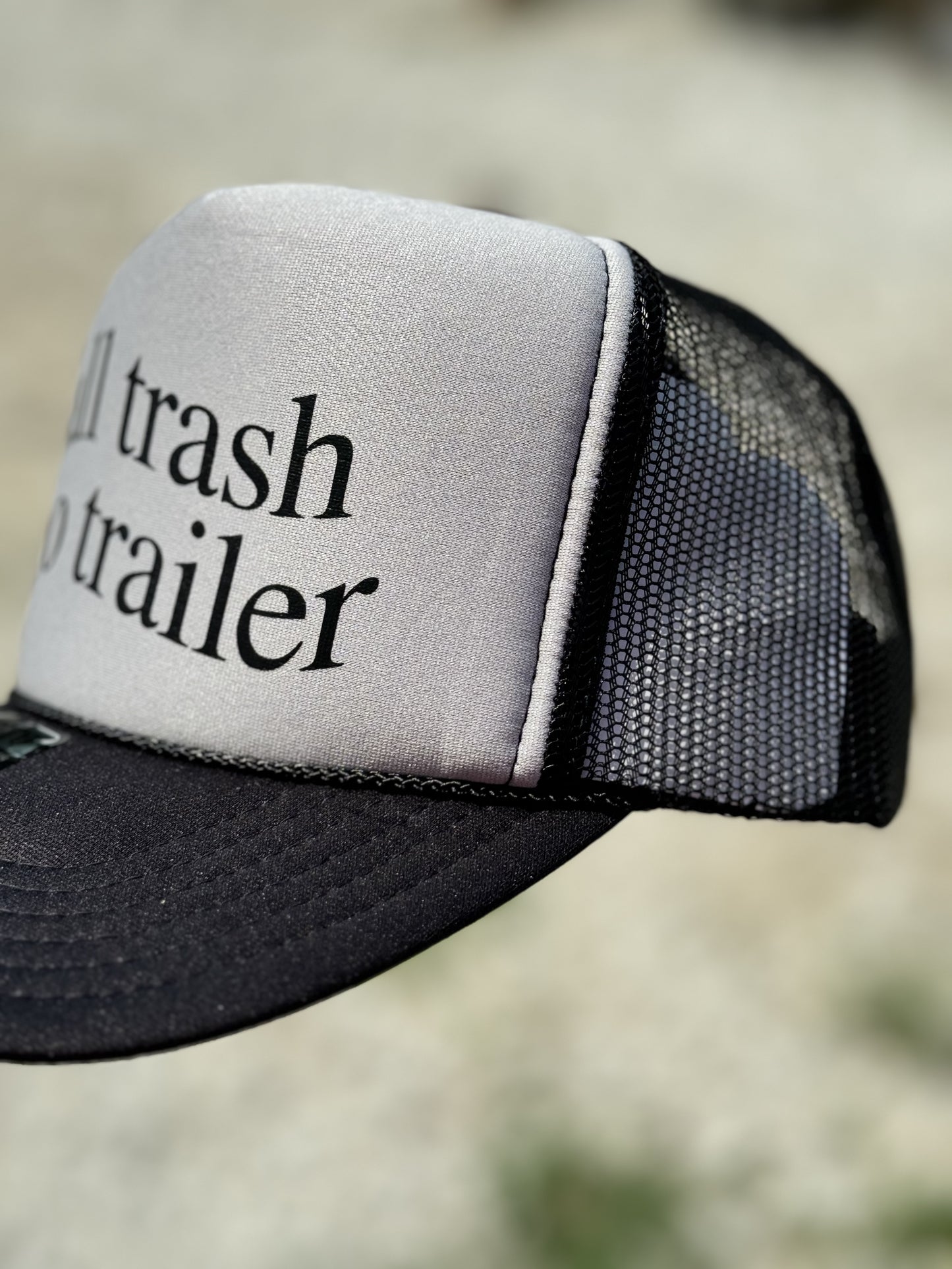 All Trash No Trailer | Trucker Hat | Black & Gray | Ladies Hat | Mens Hat