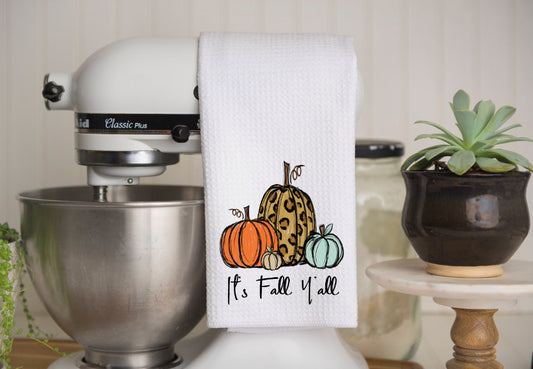 It's Fall Y'all Kitchen Towel | Pumpkins | Dish Towel