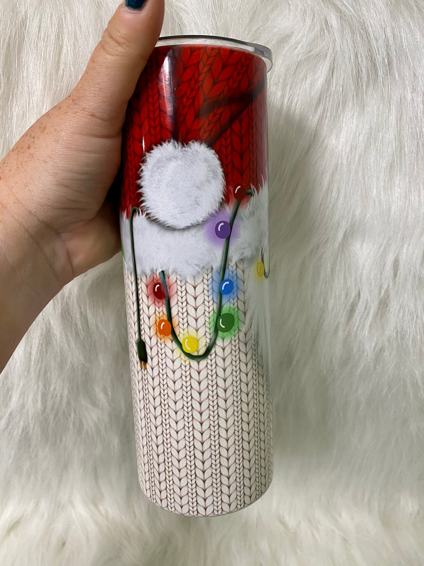 He Gnomes If You've Been Drinking | Christmas Gnome | Christmas Tumbler | 20oz skinny tumbler