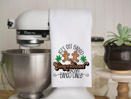 Let's Get Gingerbaked | Kitchen Towel | Christmas Towel | Neighbor Gift| Dish Towel