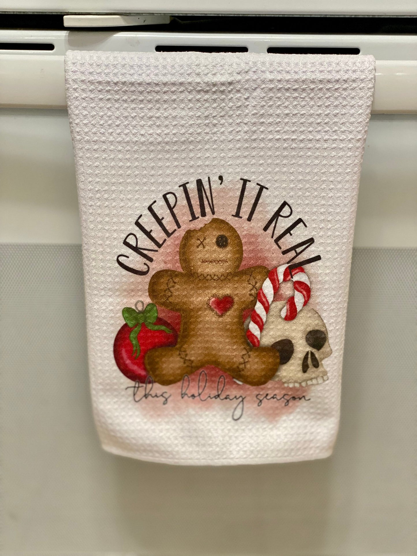 Creepin' It Real | Gingerbread | Kitchen Towel | Christmas Towel | Neighbor Gift| Dish Towel