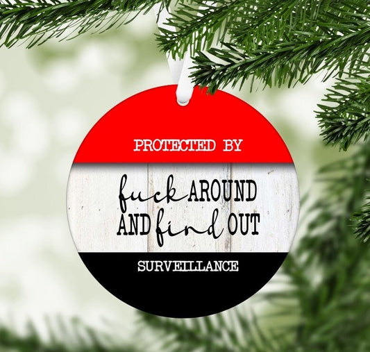Security System Ornament | FAAFO | Christmas ornament | Farmhouse Christmas tree decor | Fuck Around And Find Out