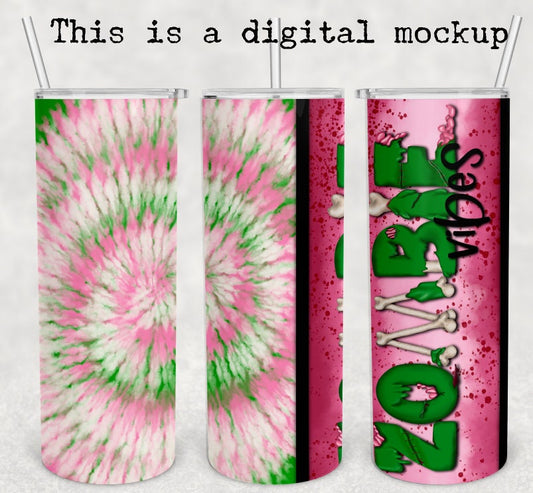 Zombie Vibes | 20oz skinny tumbler | Tie Dye | Drinking Cup | Halloween Tumbler