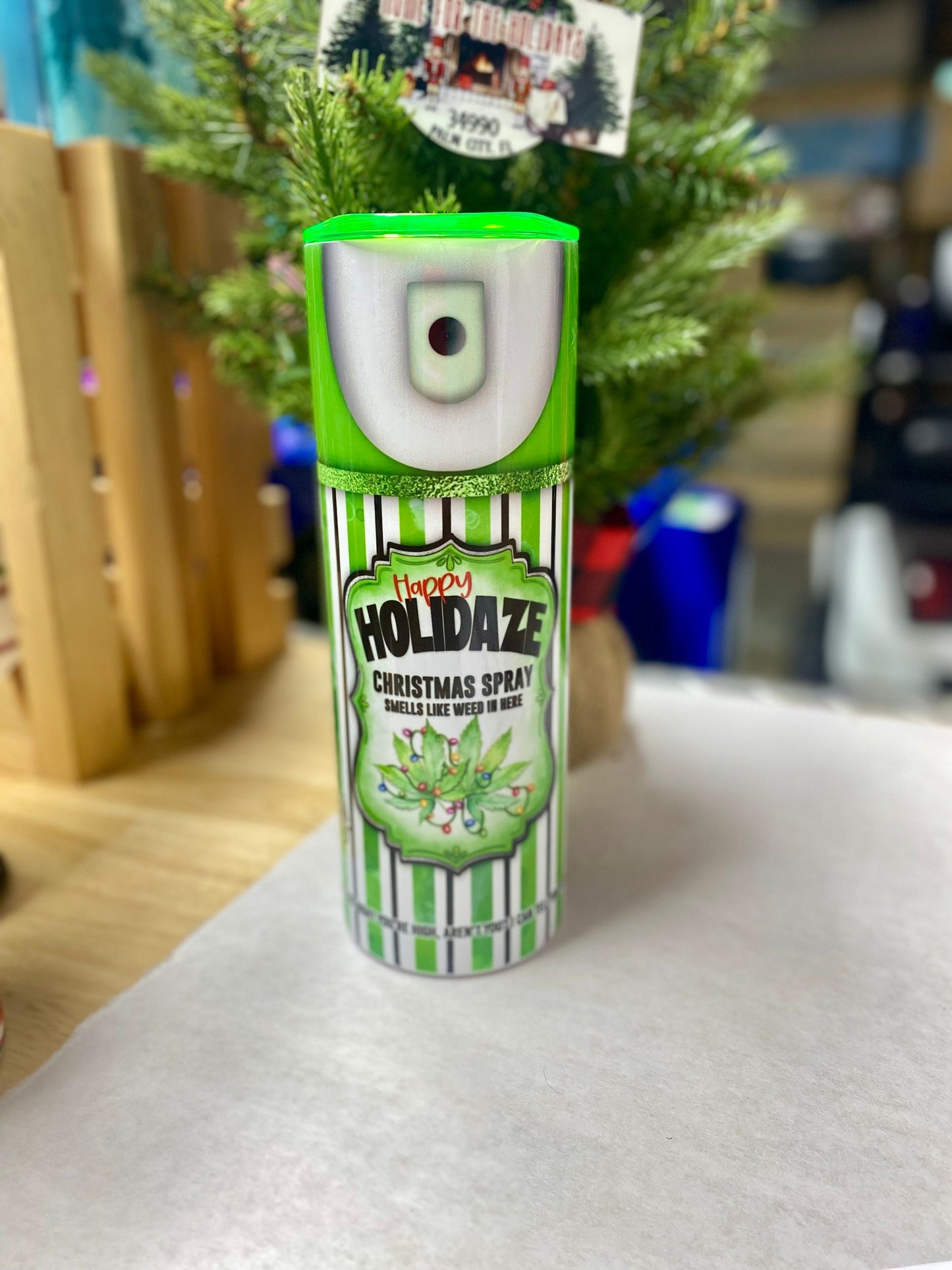 Happy Holidaze Spray | Weed Scent | Christmas Tumbler | 20oz skinny tumbler