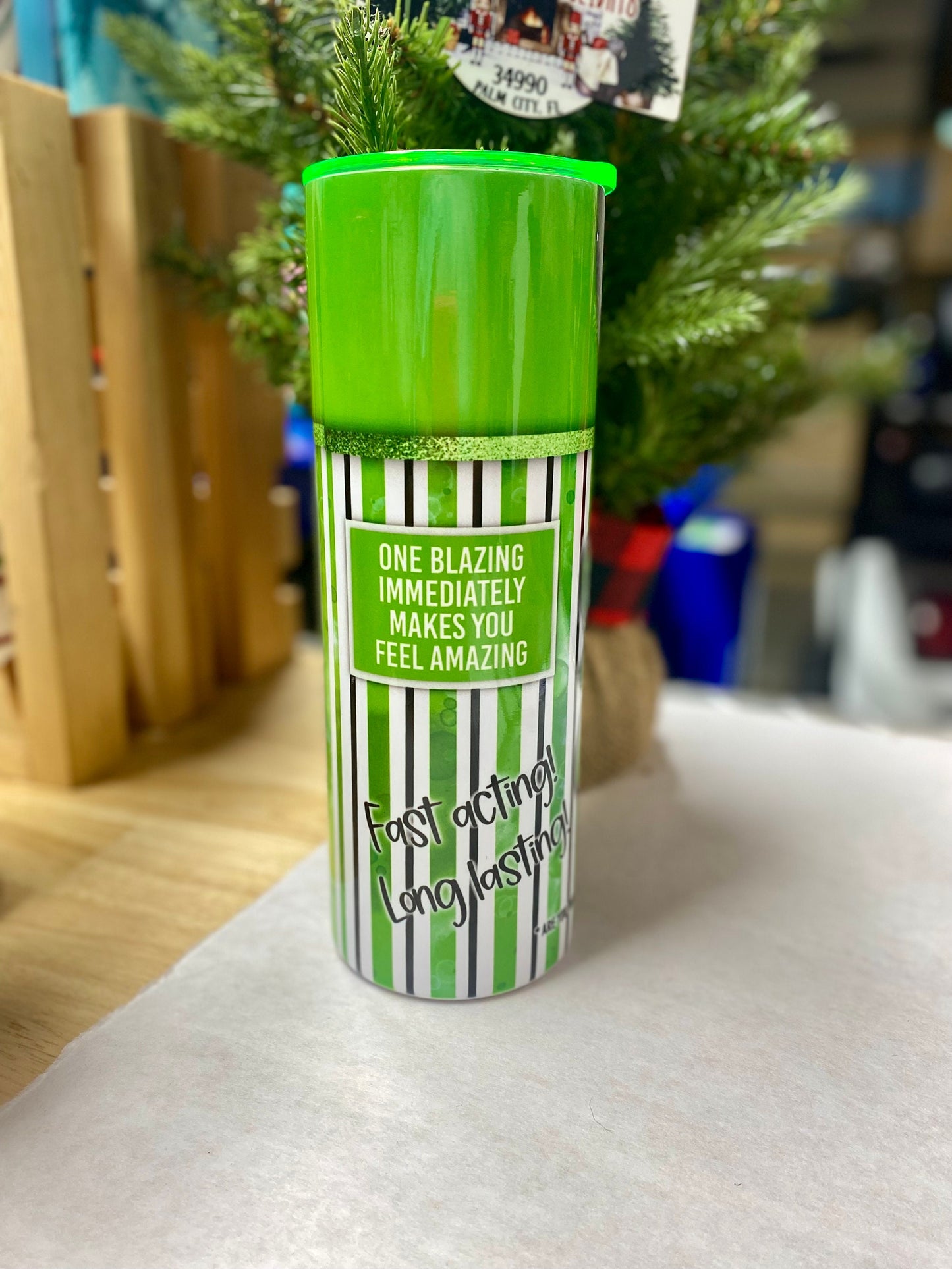 Happy Holidaze Spray | Weed Scent | Christmas Tumbler | 20oz skinny tumbler