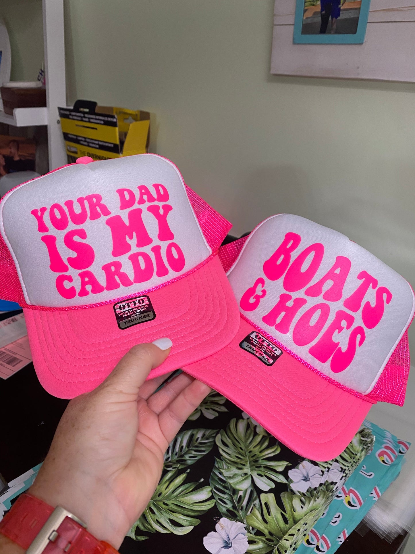 Your Dad Is My Cardio | Trucker Hat | Neon Pink | Unisex Hat