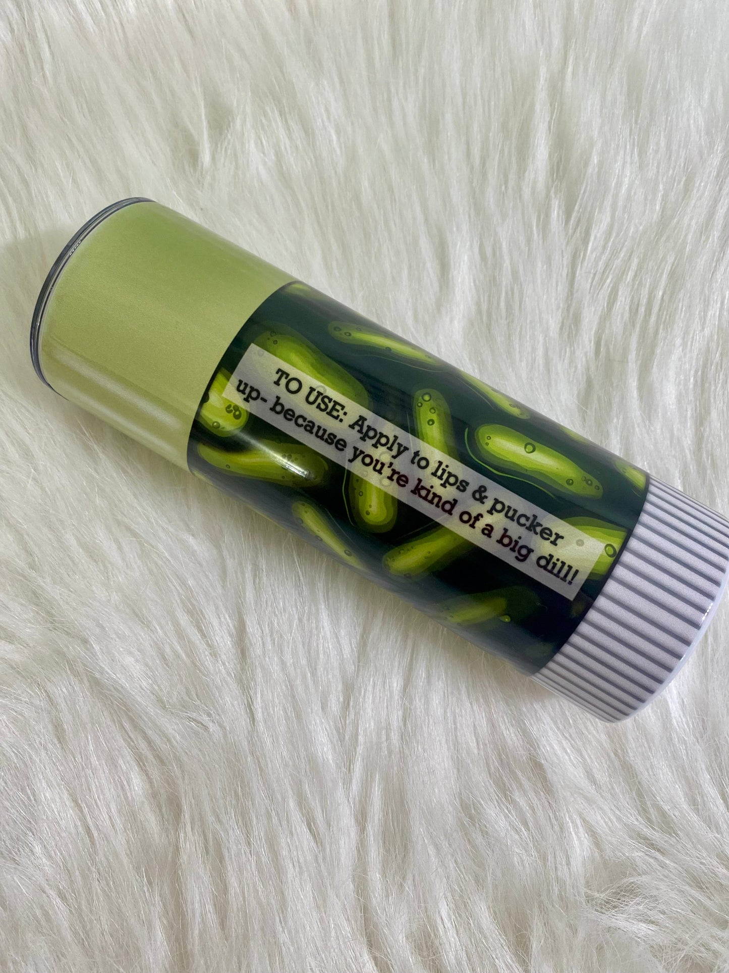 Pickle Stick Chap Stick Tumbler | 20oz skinny tumbler | Pickle Lover | Adult Humor