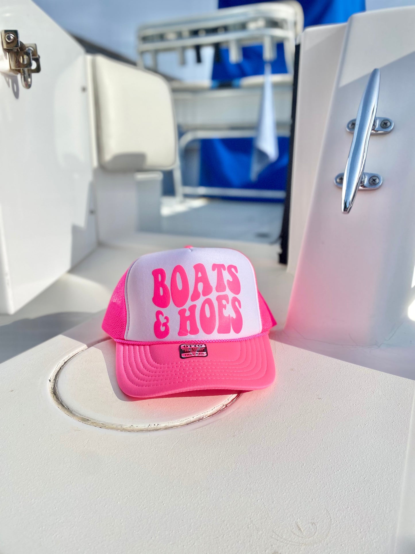 Boats & Hoes | Trucker Hat | Neon Pink | Unisex Hat