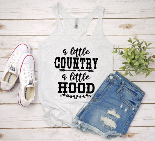 A Little Country, a Little Hood | Ladies Racerback Tank Top