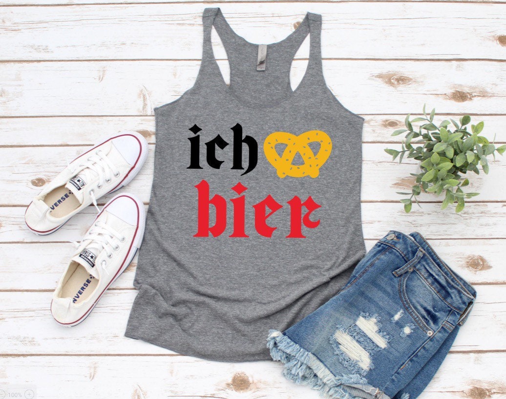 Oktoberfest ladies tank top/ Ich <3 Bier!/ German tank top