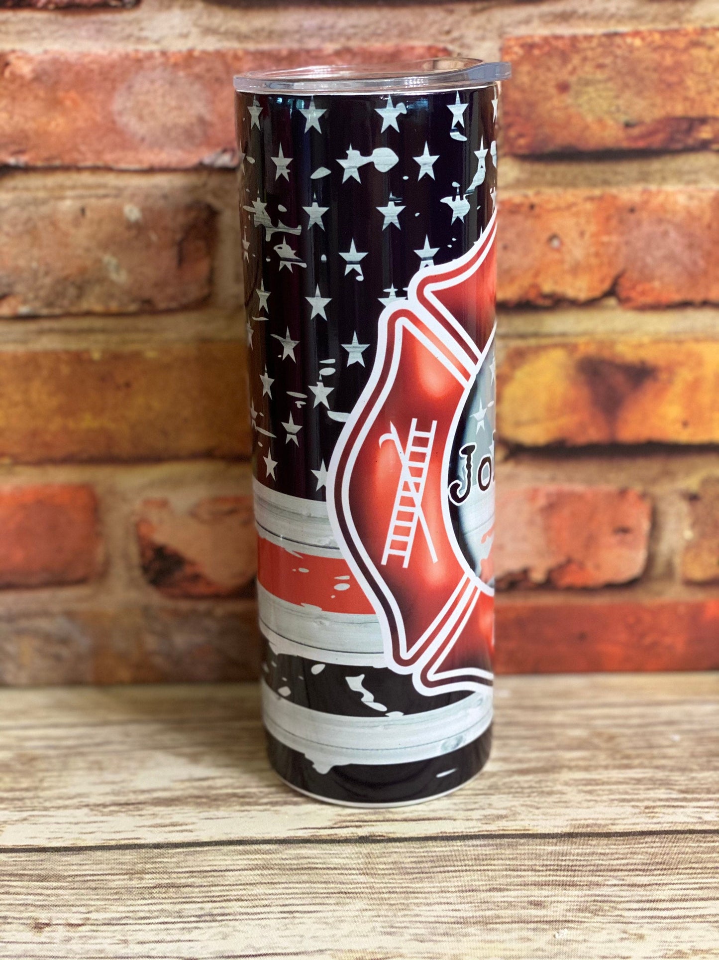 Firefighter | 20oz skinny tumbler | Thin red line | First responder