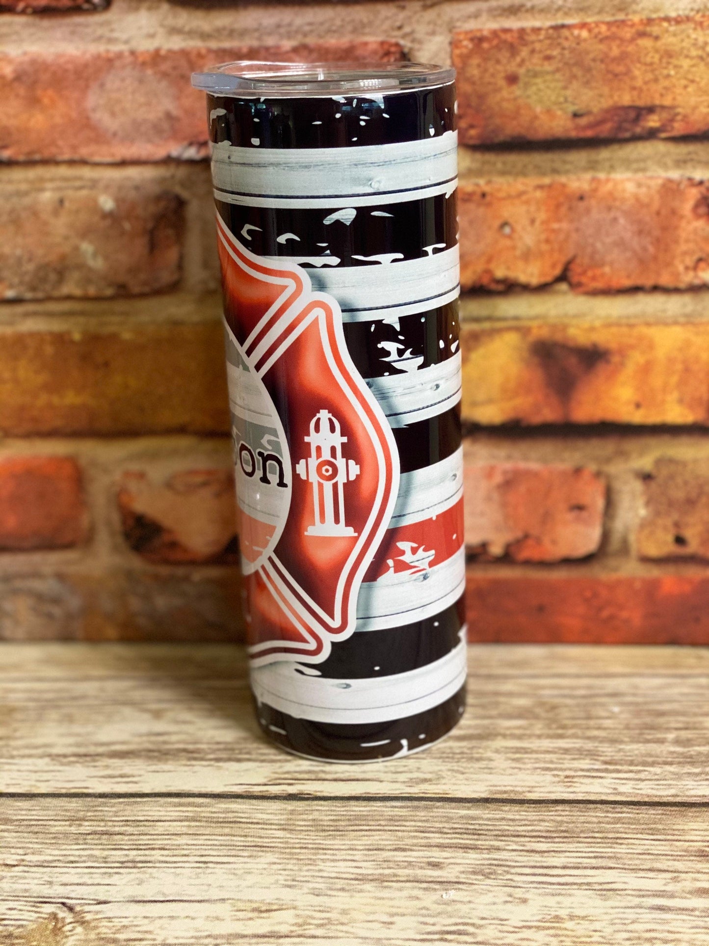 Firefighter | 20oz skinny tumbler | Thin red line | First responder