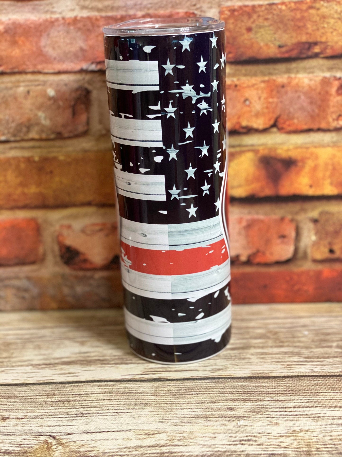 Firefighter | 20oz skinny tumbler | Thin red line | First responder