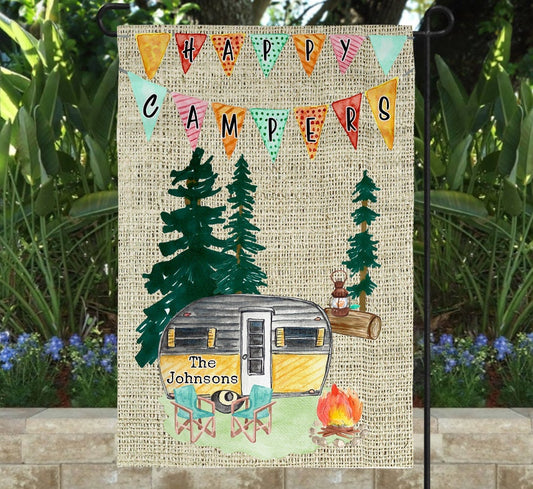 Happy Campers | Custom Yard Flag | Garden Flag | Camping Flag