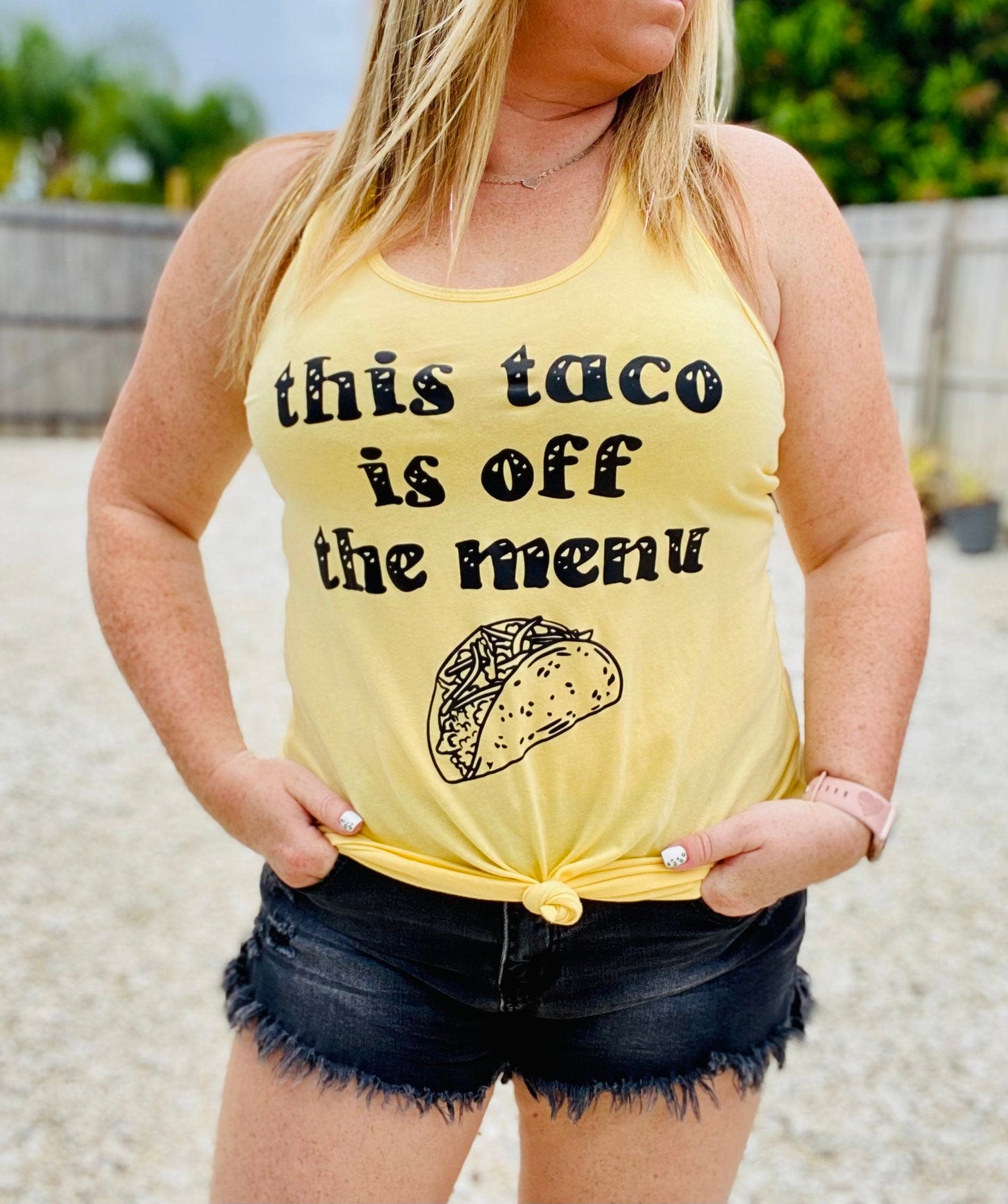 This Taco Is Off The Menu | Ladies Racerback Tank Top | Taco Shirt