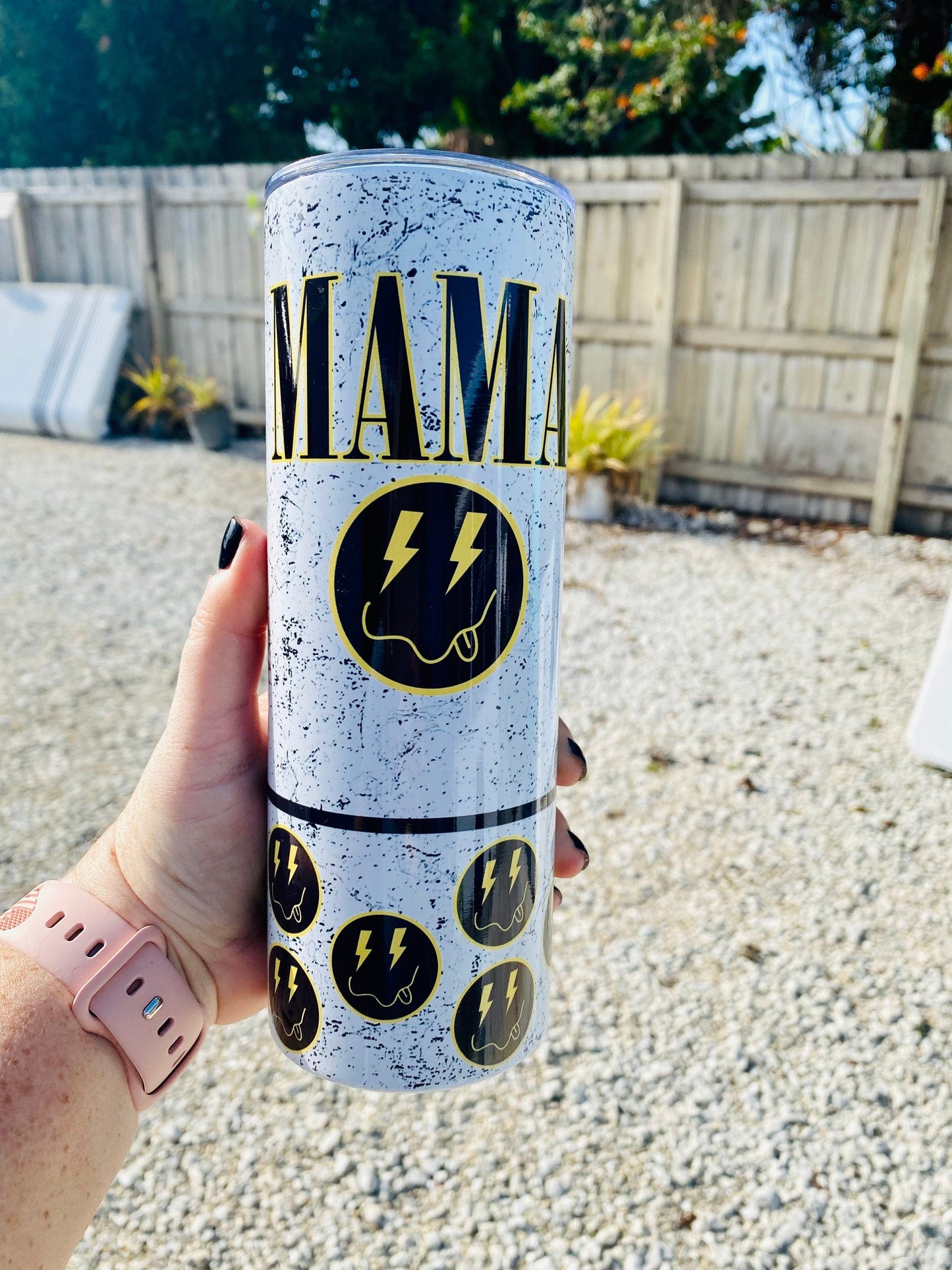 Mama | 20oz skinny tumbler | Smiley Face | Nirvana Tumbler