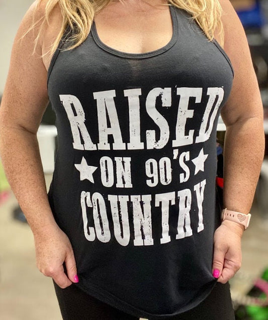 Raised On 90's Country | Ladies Racerback Tank Top