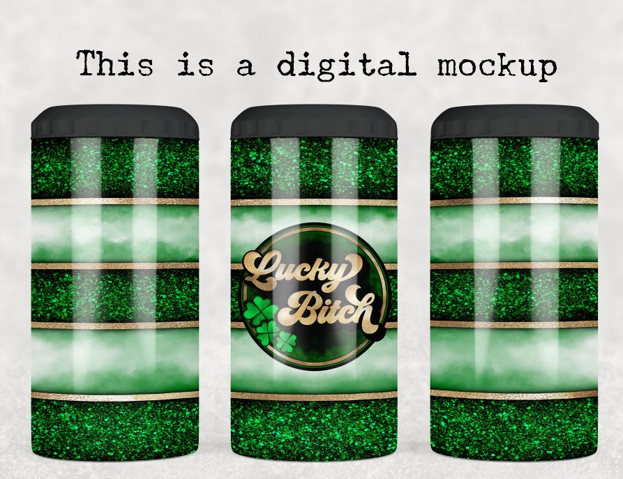 Lucky Bitch | 4-in-1 Can Cooler | Skinny Can | St Patrick's Day Drinking Coolie