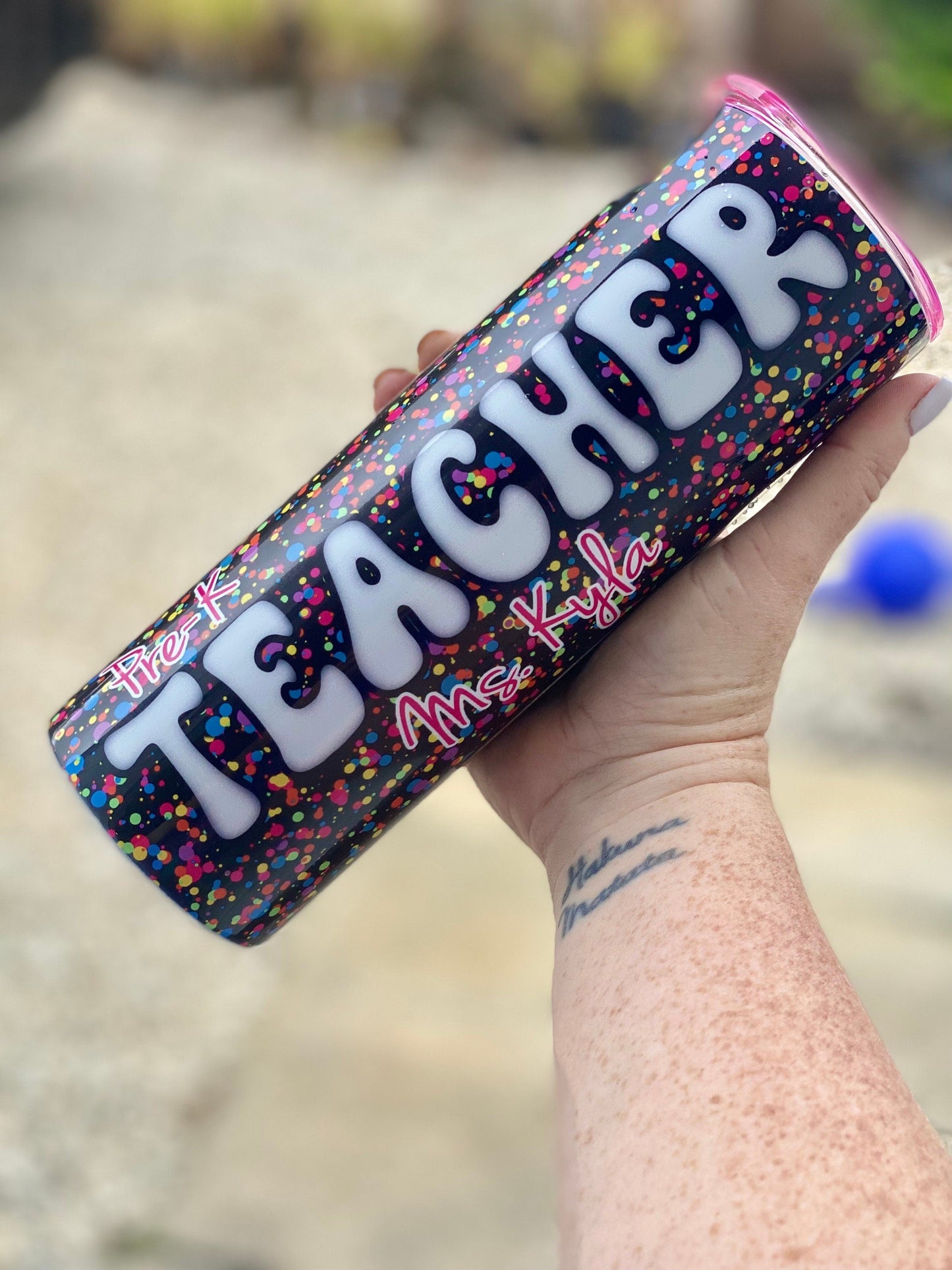 Teacher Gift | Teacher Tumbler | 20oz skinny tumbler | Rainbow Pencil