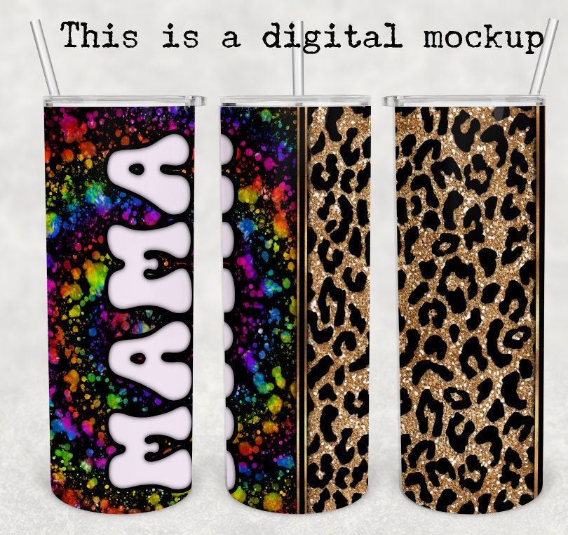 Mama | 20oz skinny tumbler | Leopard Print | Power Wash | Mother's Day Gift