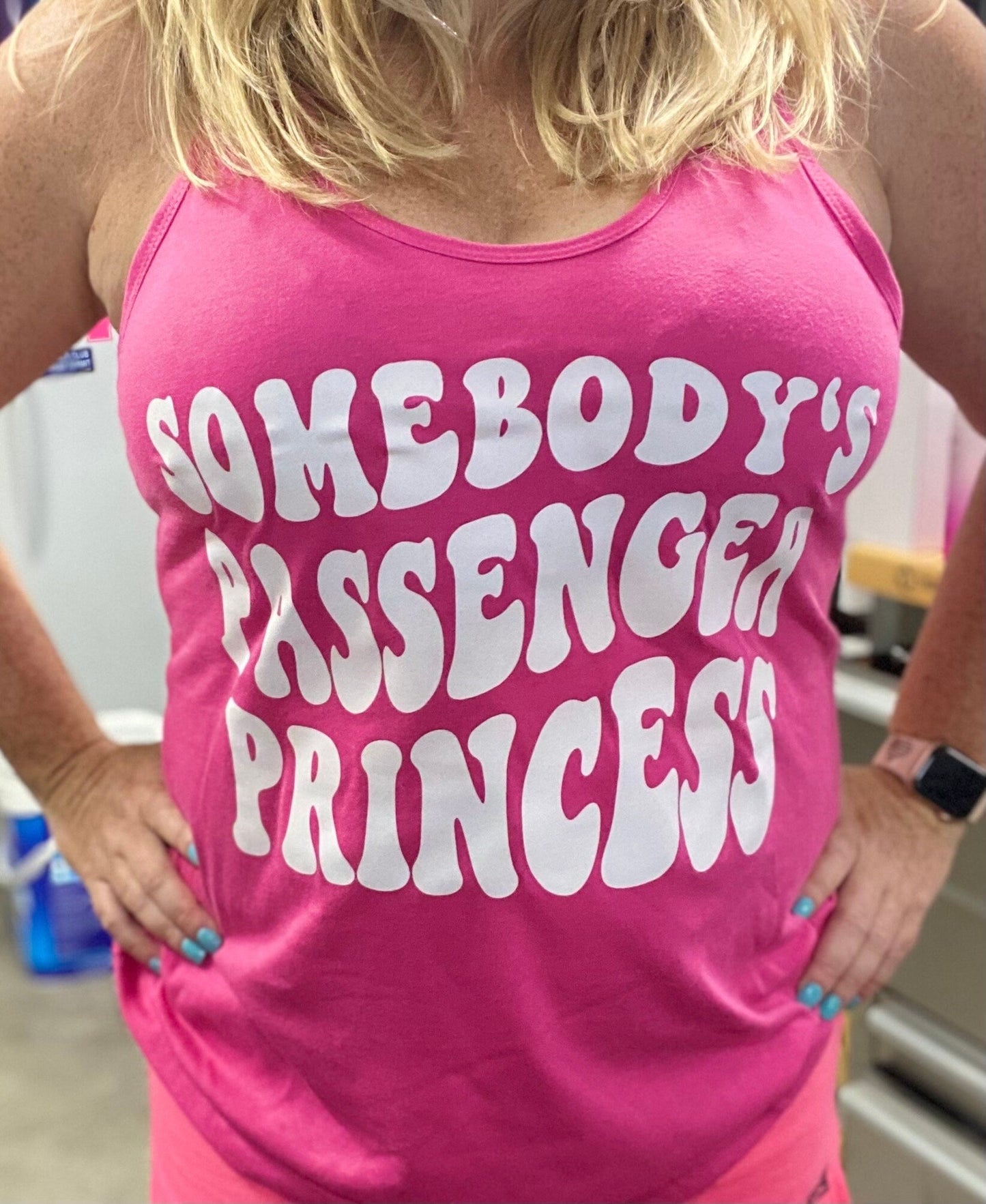 Somebody’s Passenger Princess | Ladies Racerback Tank Top | Funny Girlfriend Wife Shirt