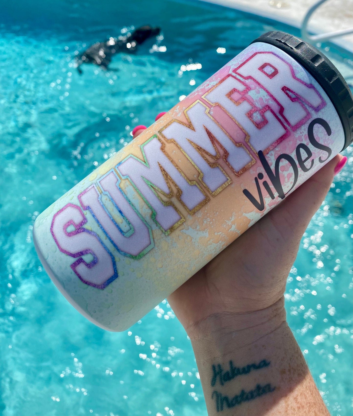 Summer Vibes | 4-in-1 Can Cooler | Skinny Can | Power Wash | Beer Coolie