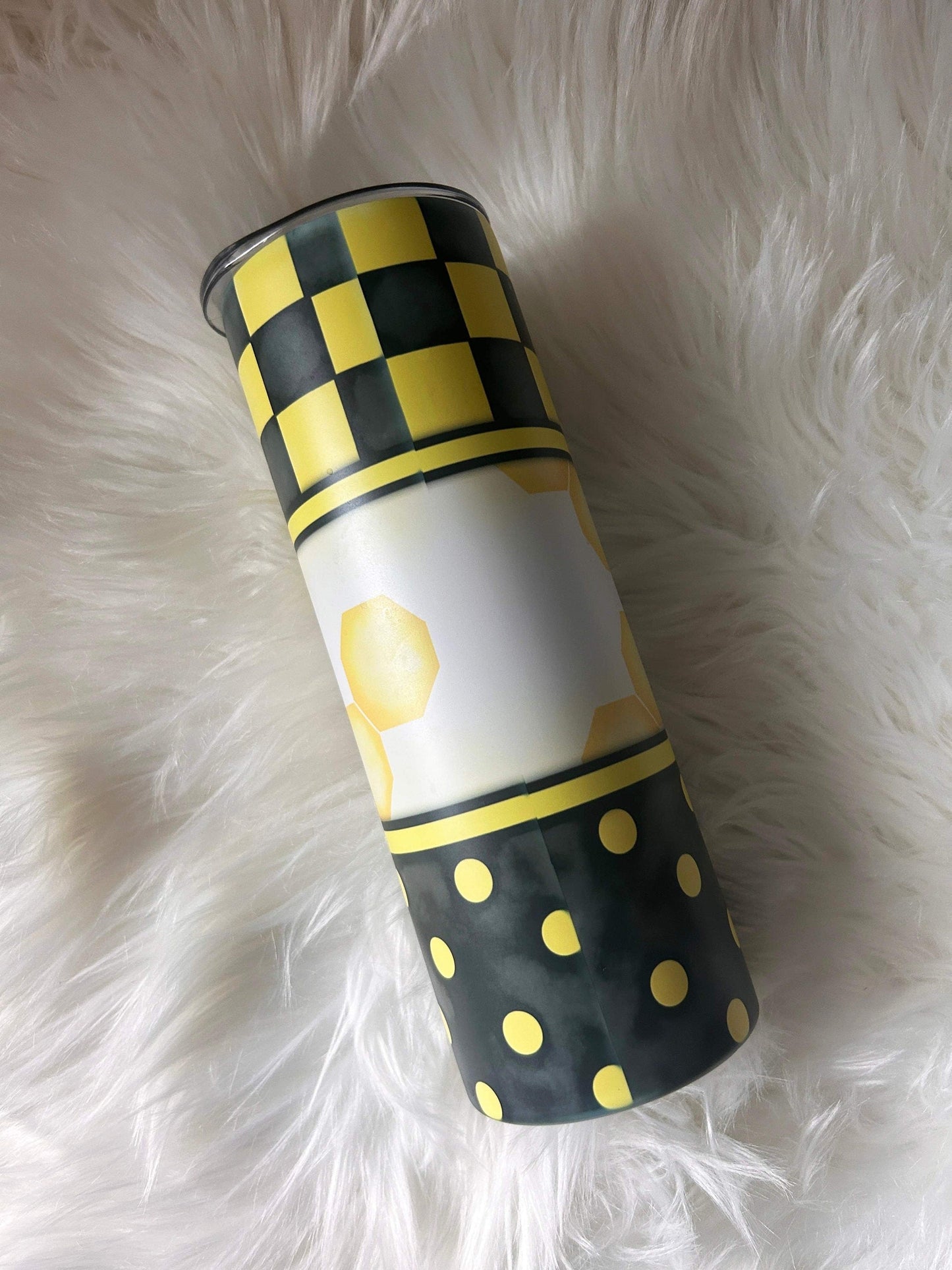 Don't Bee A Bitch | 20oz skinny tumbler | Bumble Bee | Polka Dots | Drinking Cup