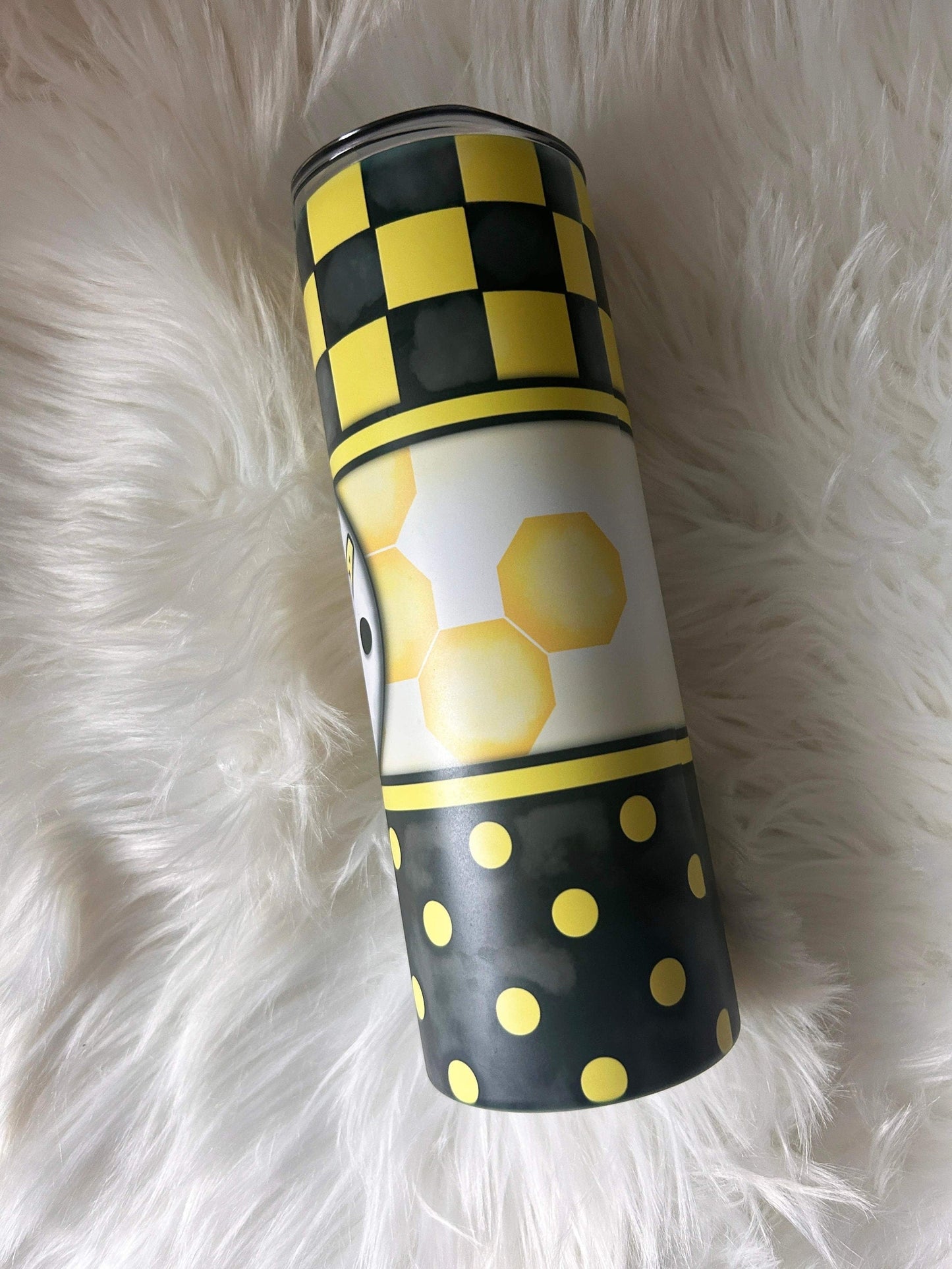 Don't Bee A Bitch | 20oz skinny tumbler | Bumble Bee | Polka Dots | Drinking Cup